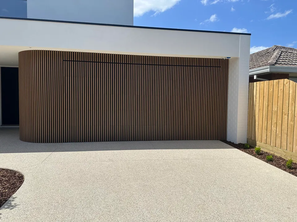Timber-batten garage door installation